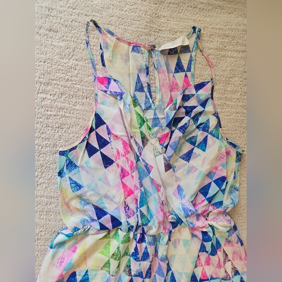 Amanda Uprichard for REVOLVE Geometric Pattern 100% Silk Romper - Size Large - Picture 11 of 16